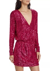 Ramy Brook Blair Sequin Wrap-Effect Minidress