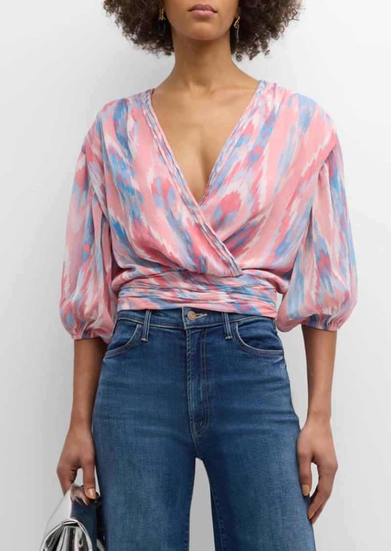 Ramy Brook Blaire Printed Surplice Blouse 