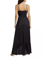 Ramy Brook Braelyn Shirred Wrap Maxi Dress