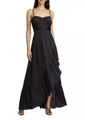 Ramy Brook Braelyn Shirred Wrap Maxi Dress