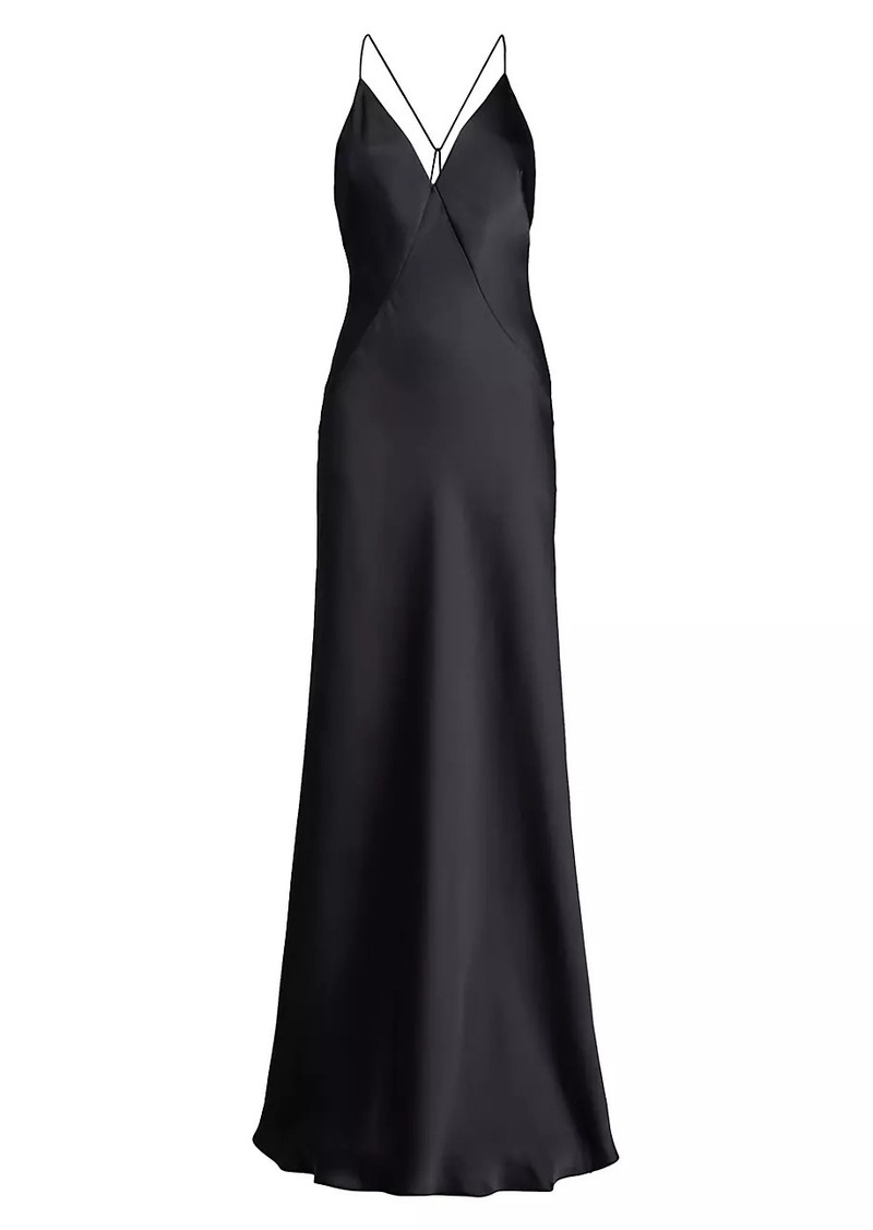 Ramy Brook Caspe Crisscrossed-Back Gown