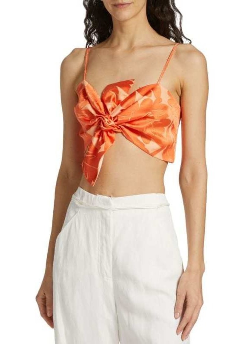 Ramy Brook Charlotte Floral Twisted Crop Top