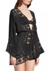 Ramy Brook Clover Guipure Lace-Trimmed Cover-Up Dress