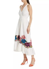 Ramy Brook Cordelia Cotton Floral-Embroidered Midi-Dress