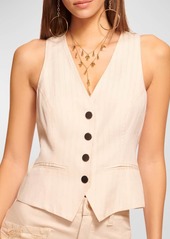 Ramy Brook Cosette Lurex Striped Vest 