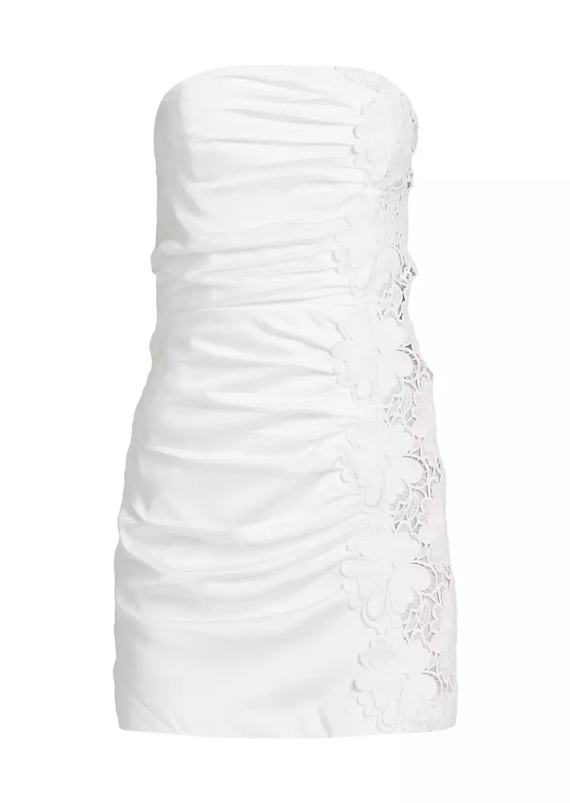 Ramy Brook Dalary Embroidered Lace Strapless Minidress