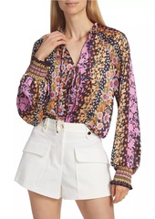 Ramy Brook Demi Floral Balloon-Sleeve Top