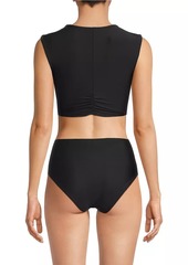 Ramy Brook Dorothea Contrast-Trim Bikini Top