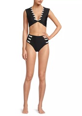 Ramy Brook Dorothea Contrast-Trim Bikini Top