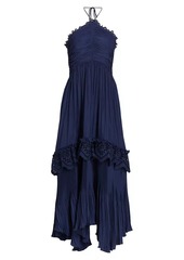 Ramy Brook Dulce Pleated Halter Maxi Dress