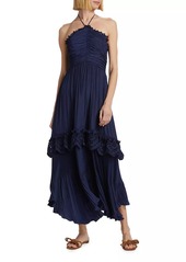 Ramy Brook Dulce Pleated Halter Maxi Dress