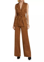 Ramy Brook Edwina Faux-Suede Wide-Leg Pants