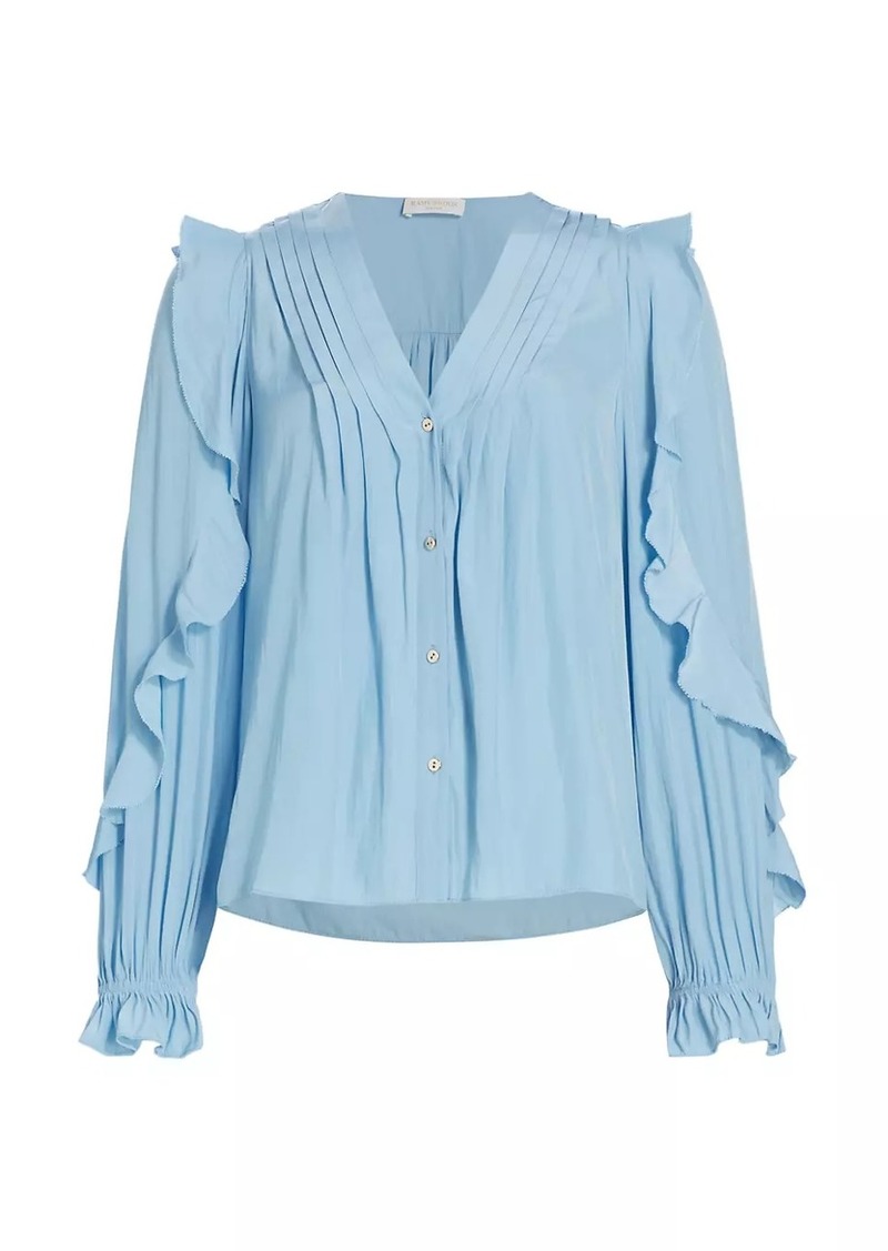 Ramy Brook Estelle Ruffled V-Neck Blouse