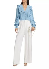 Ramy Brook Estelle Ruffled V-Neck Blouse