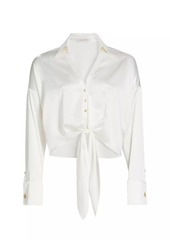 Ramy Brook Farrah Silk Tie-Front Shirt