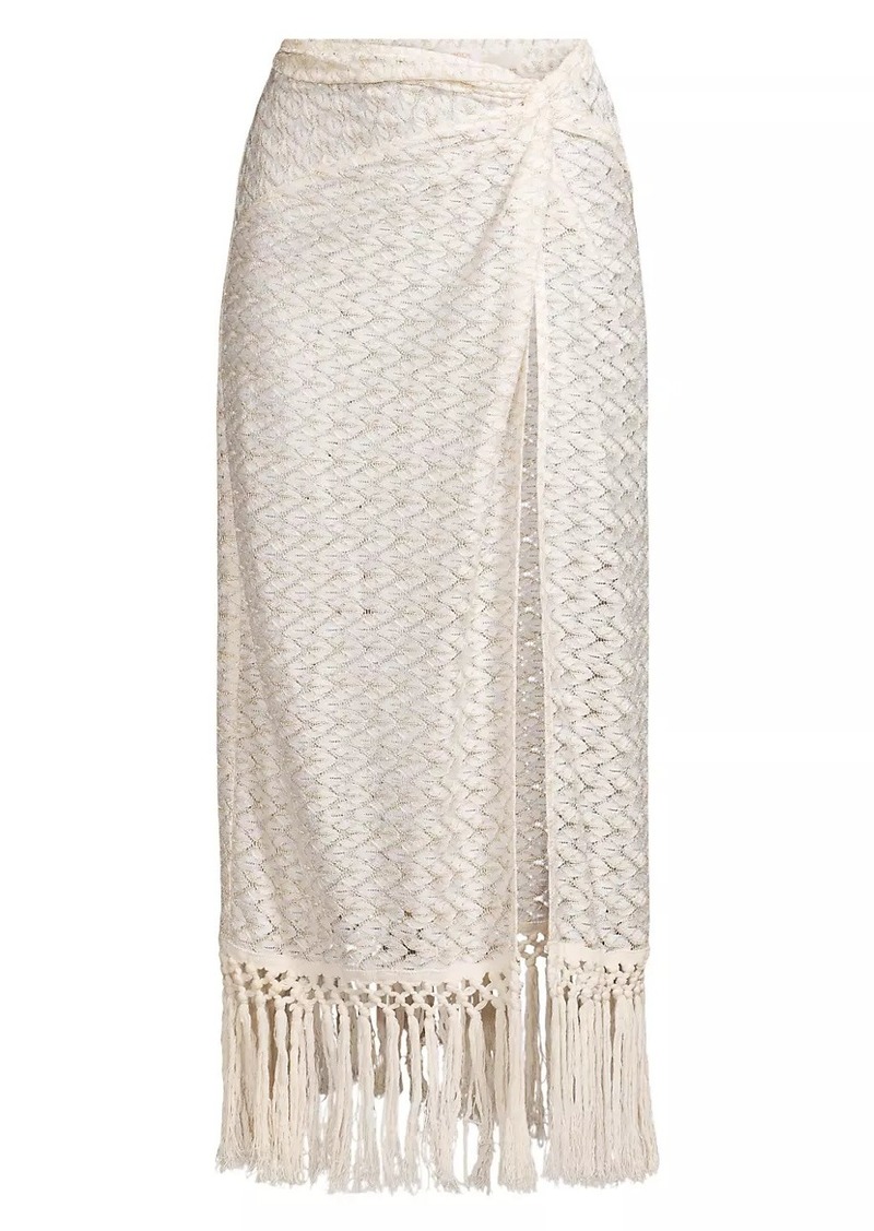 Ramy Brook Gaia Zig-Zag Metallic Tassel Skirt