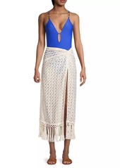 Ramy Brook Gaia Zig-Zag Metallic Tassel Skirt