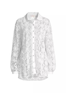 Ramy Brook Gary Lace Button-Front Shirt