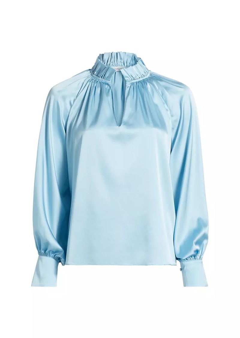 Ramy Brook Gayle Ruffled Stretch Silk Blouse