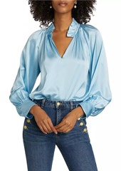 Ramy Brook Gayle Ruffled Stretch Silk Blouse