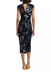 Ramy Brook Hallie Patterned Velvet Midi-Dress