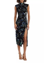 Ramy Brook Hallie Patterned Velvet Midi-Dress