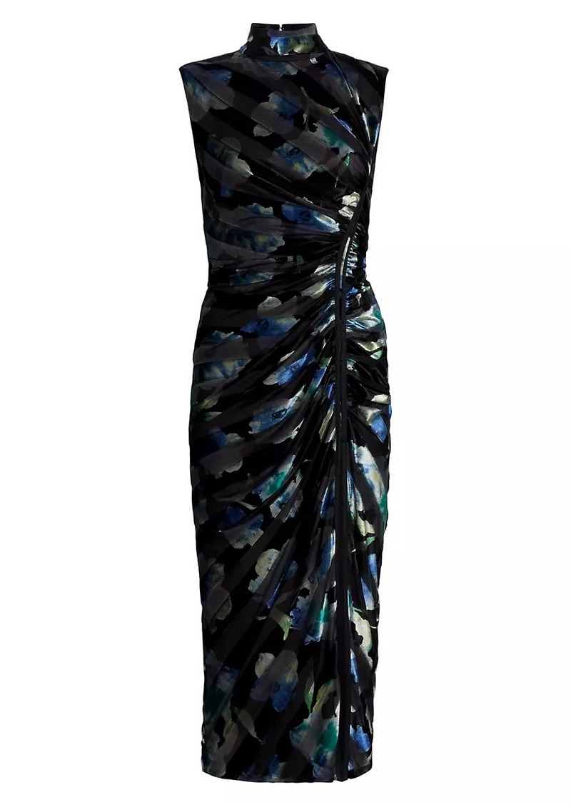 Ramy Brook Hallie Patterned Velvet Midi-Dress