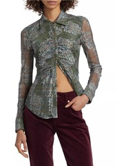 Ramy Brook Hamilton Floral Plaid Blouse