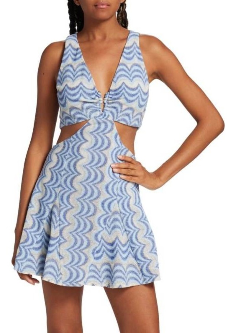 Ramy Brook Hana Jacquard Cut Out Mini Dress