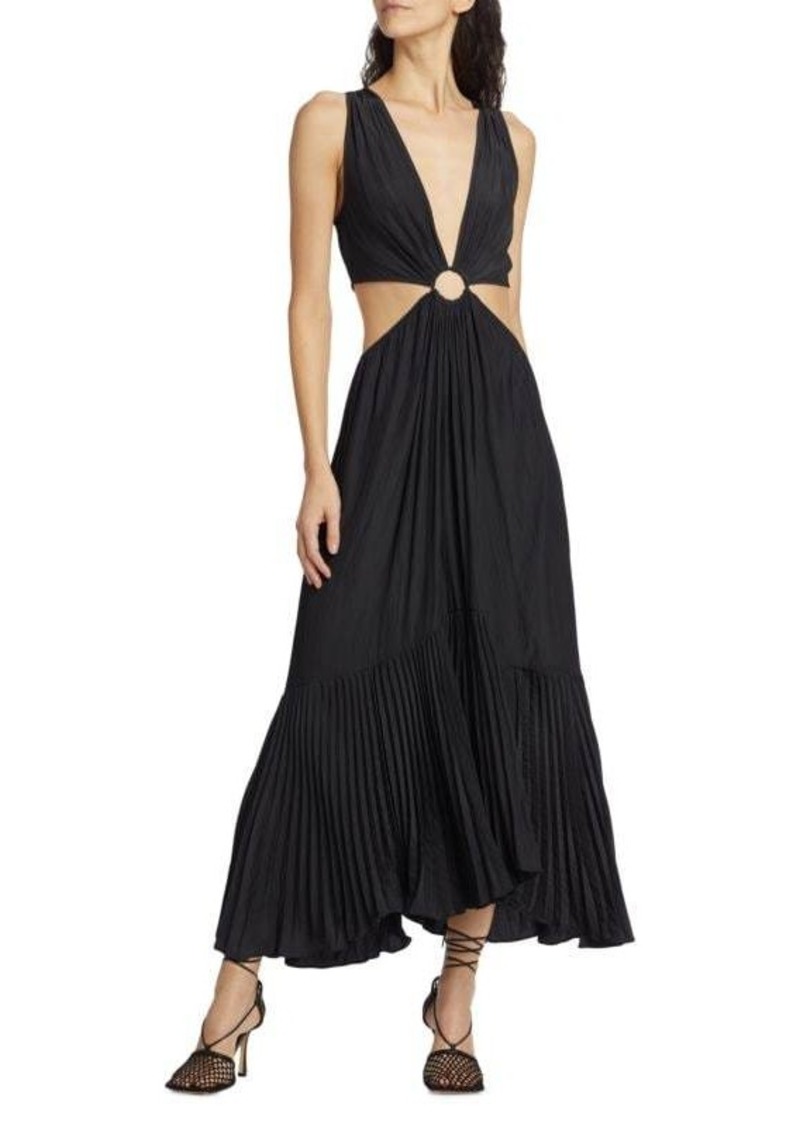 Ramy Brook Hatyie Plunge Cutout Maxi Dress