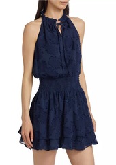 Ramy Brook Hester Floral Smocked Halter Minidress