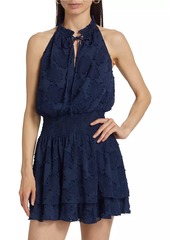 Ramy Brook Hester Floral Smocked Halter Minidress