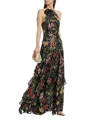 Ramy Brook Idella Floral Halter Gown