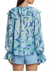 Ramy Brook Imani Printed Ruffled Blouse