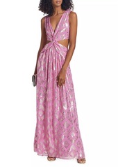 Ramy Brook Irene Metallic Floor-Length Gown