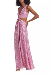 Ramy Brook Irene Metallic Floor-Length Gown