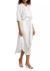 Ramy Brook Janiyah Satin Belted Midi-Shirtdress