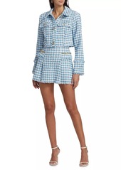 Ramy Brook Judith Houndstooth Tweed Miniskirt