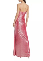 Ramy Brook Kade Metallic Draped Gown