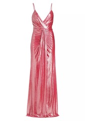 Ramy Brook Kade Metallic Draped Gown