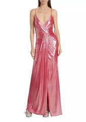 Ramy Brook Kade Metallic Draped Gown