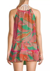 Ramy Brook Kaliyah Palm-Print Cover-Up Mnidress