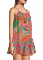 Ramy Brook Kaliyah Palm-Print Cover-Up Mnidress