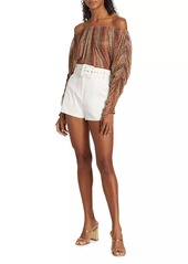 Ramy Brook Kasey Belted High-Rise Shorts