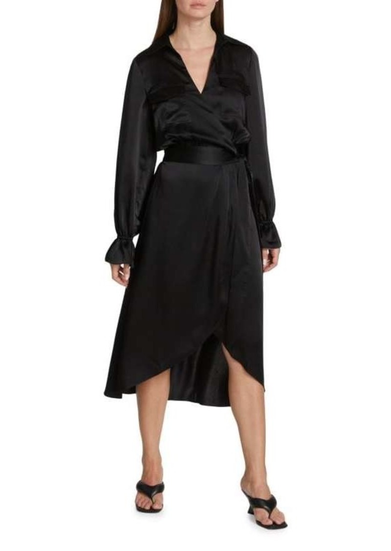 Ramy Brook Laney Satin Wrap Dress