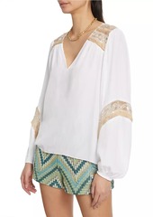 Ramy Brook Laurel Embroidered Tassel Blouse