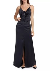 Ramy Brook Lena Crystal Floral-Embellished Gown