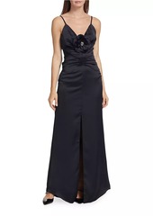 Ramy Brook Lena Crystal Floral-Embellished Gown