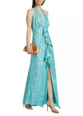 Ramy Brook Leola Ruffled Metallic Silk Gown