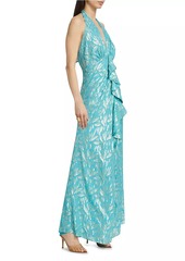 Ramy Brook Leola Ruffled Metallic Silk Gown